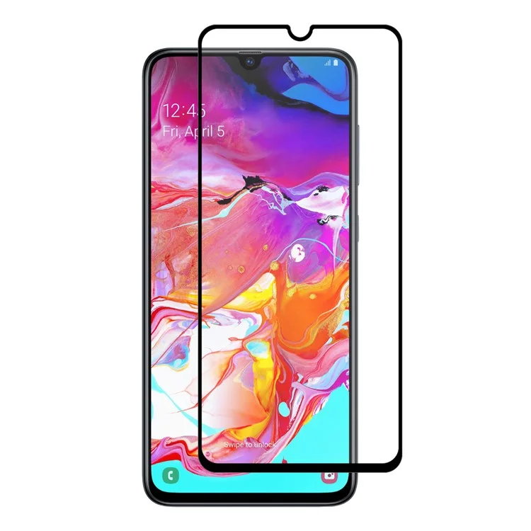 Chapeau Prince 0.26mm 9H 2.5D Verre Trempé Bouclage De Colle Plein Couverture Pour Samsung Galaxy A70