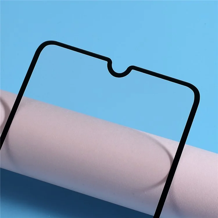 9H Curved Full Size Silk Print Tempered Glass Screen Protector for Samsung Galaxy A70 - Black