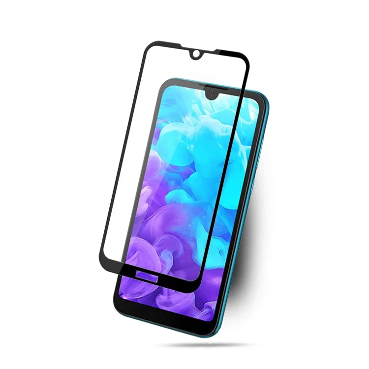 AMORUS Full Glue Silk Printing Tempered Glass Full Screen Protector für Huawei Y5 (2019) / Honor 8S