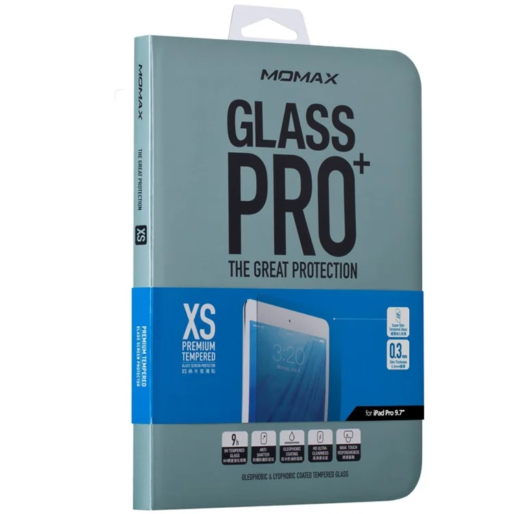 MOMAX Glass Pro+ XS Tempered Glass Screen Protector 0.3mm for iPad Pro 9.7