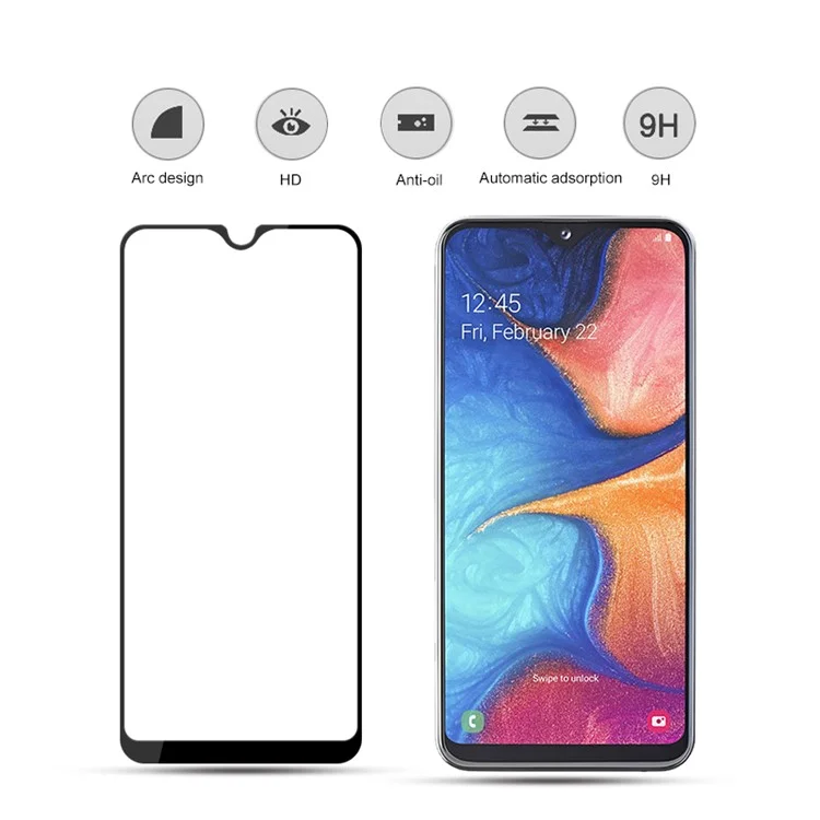 Mocolo Double Defense Depend Hearmed Glass Protector Для Samsung Galaxy A20e, Шелковая Печать Полное Покрытие Полного Клея 9H Твердость HD Film