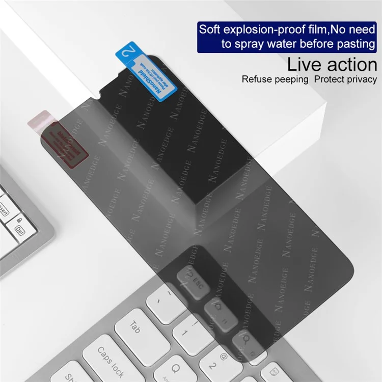 IMAK Soft Anti-peep Hydrogel Film II Full Cover Front Screen Protector Film [Soporte para reconocimiento de huellas dactilares por ultrasonido] para Huawei P30 Pro