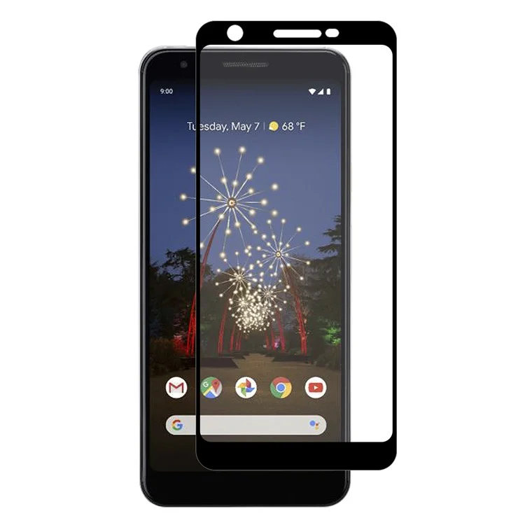 Hat Prince Für Google Pixel 3a XL Vollkleber Voller Größe 0,26 mm 9H 2,5d Bogenkante Temperierte Glasschilddrüter -beschützerin