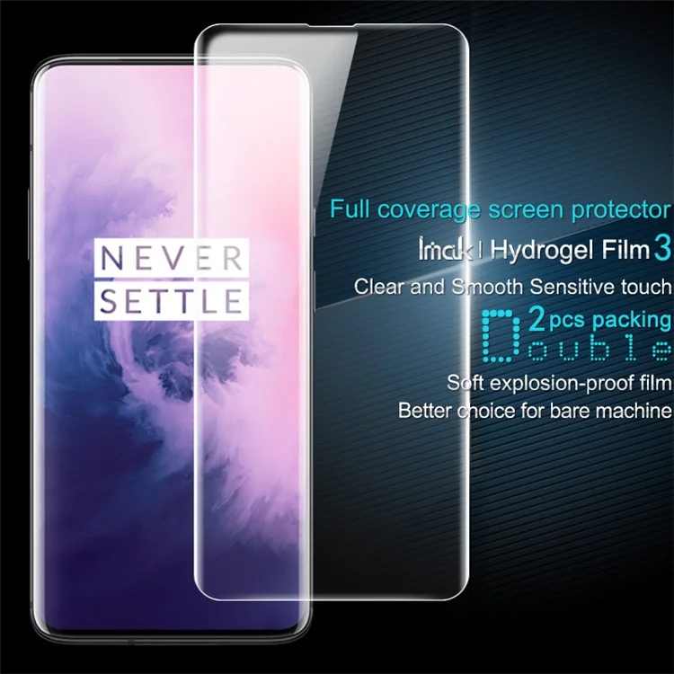 2pcs / Set Imak Hydrogel Film 3 HD Clear Anti-explosão Protetor de Tela Cheia Para OnePlus 7 Pro / 7T Pro