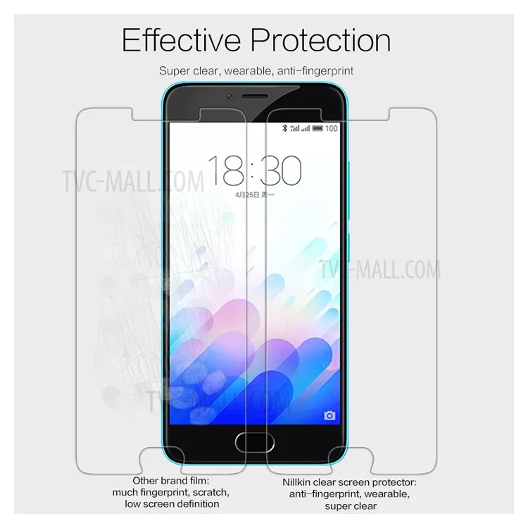 NILLKIN Anti-fingerprint HD Clear Screen Protector for Meizu m3 / Blue Charm 3