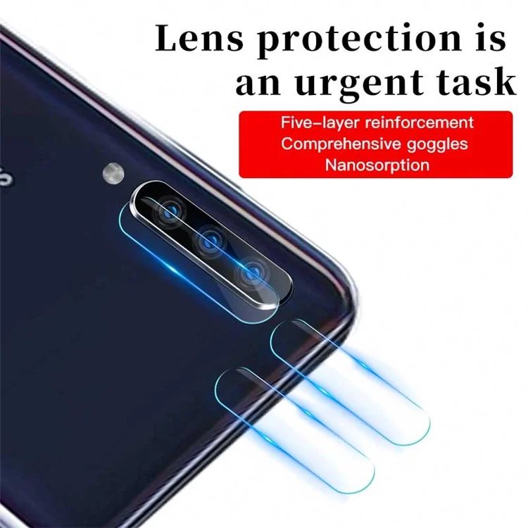 Protecteur d'objectif de caméra en verre trempé ultra-fin à couverture complète pour Samsung Galaxy A50/A50s/A30s