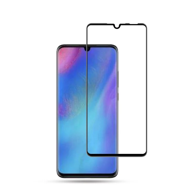 AMORUS Silk Printing Full Glue Tempered Glass Screen Protector Film für Huawei P30 Lite / nova 4e