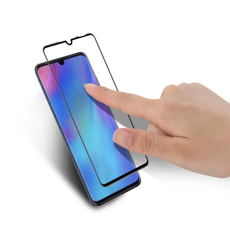 AMORUS Silk Printing Full Glue Tempered Glass Screen Protector Film für Huawei P30 Lite / nova 4e