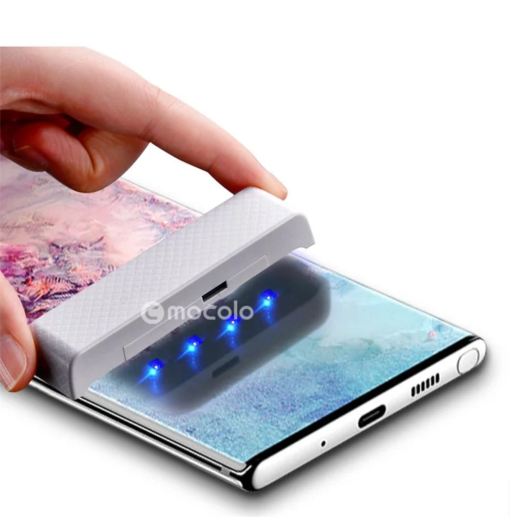 MOCOLO para Samsung Galaxy Note 10 Plus / Note 10 Plus 5G 3D Curved [Irradiación con luz UV] Protector de pantalla de vidrio templado de cobertura completa UV Film