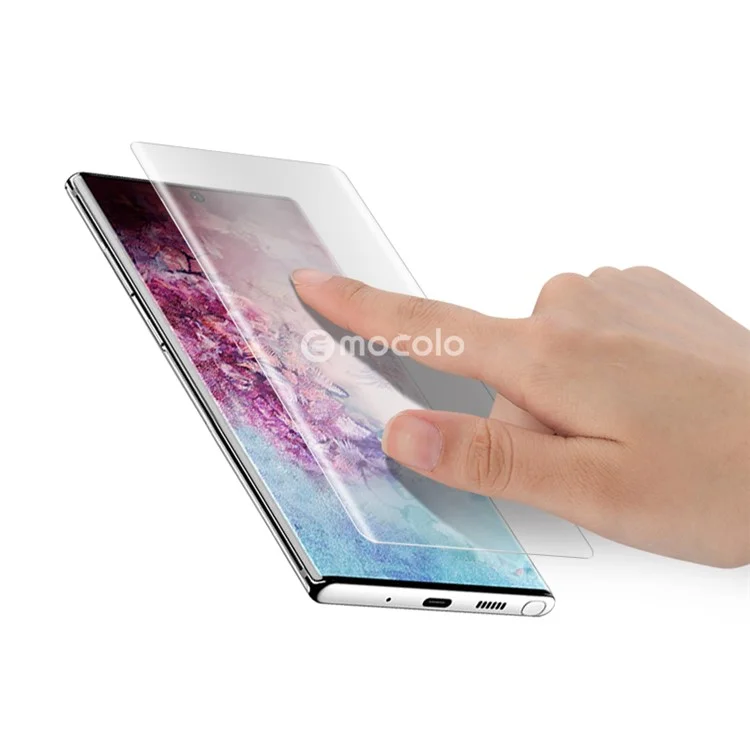 MOCOLO para Samsung Galaxy Note 10 Plus / Note 10 Plus 5G 3D Curved [Irradiación con luz UV] Protector de pantalla de vidrio templado de cobertura completa UV Film