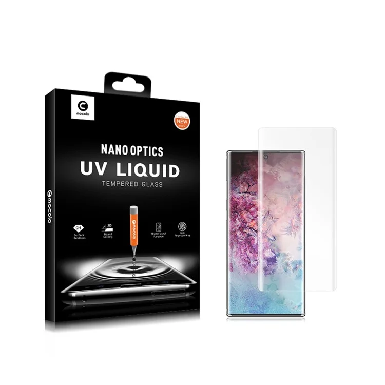 MOCOLO para Samsung Galaxy Note 10 Plus / Note 10 Plus 5G 3D Curved [Irradiación con luz UV] Protector de pantalla de vidrio templado de cobertura completa UV Film