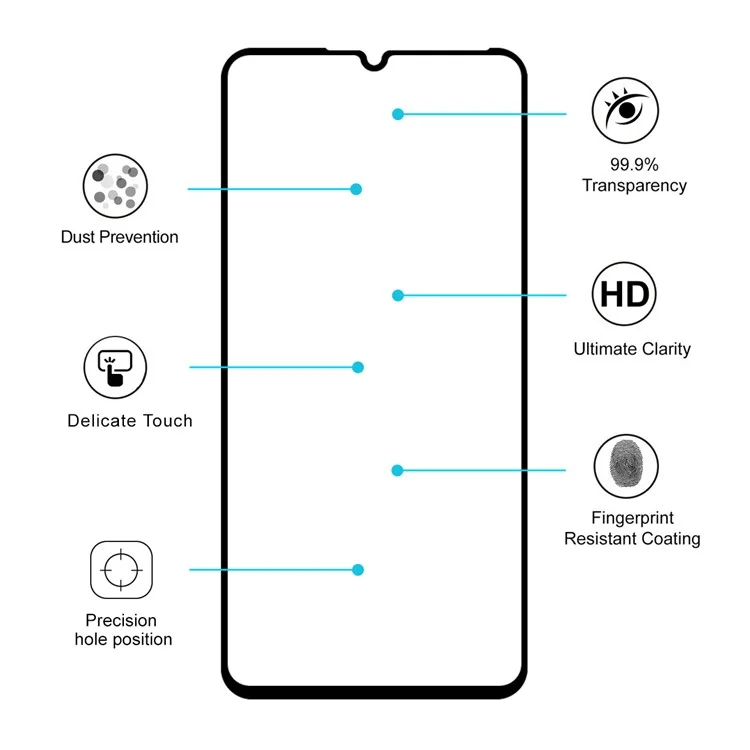 HAT PRINCE 0.26mm 9H 2.5D Arc Edge Tempered Glass Screen Film for Xiaomi Mi 9 Lite/ Mi CC9/ Mi CC9 Meitu Edition
