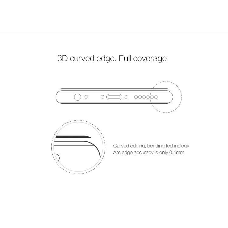 NILLKIN 3D CP+ MAX for iPhone 6s 6 Full Glue Full Coverage Curved Anti-explosion Tempered Glass film - Black