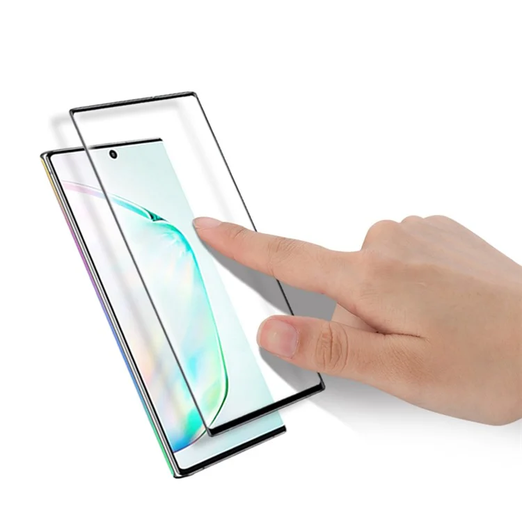 AMORUS 3D Full Coverage Curved Tempered Glass Screen Film (Desbloqueo de huellas dactilares) para Samsung Galaxy Note 10 Plus / 10 Plus 5G