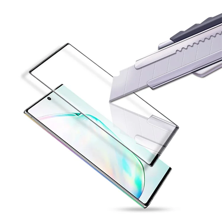 AMORUS 3D Full Coverage Curved Tempered Glass Screen Film (Desbloqueo de huellas dactilares) para Samsung Galaxy Note 10 Plus / 10 Plus 5G