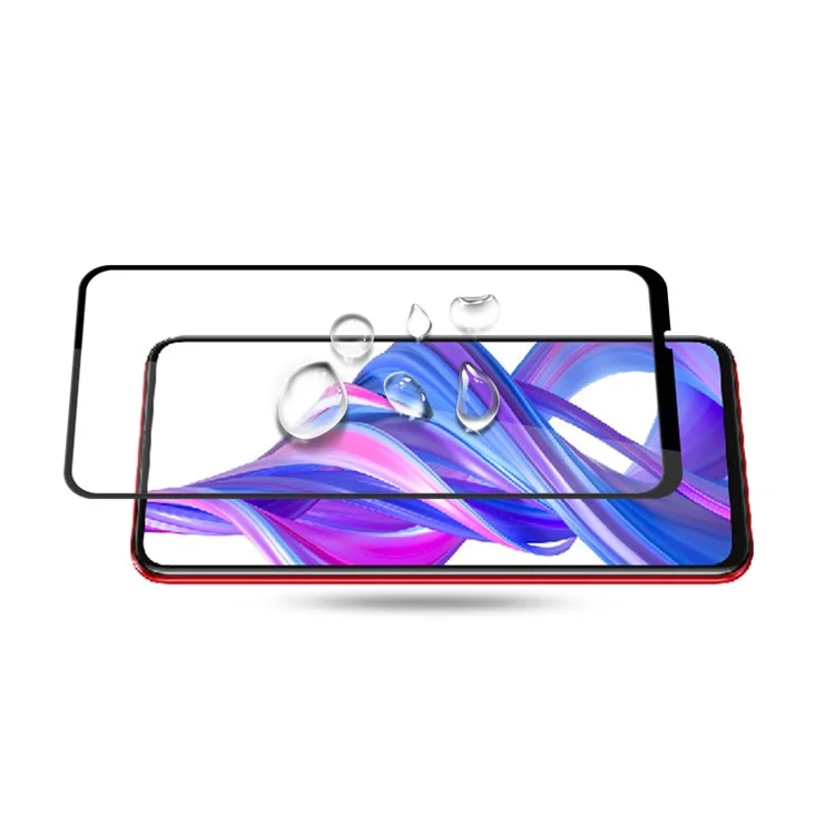 AMORUS Copertura Completa Stampa in Seta Glass Temped Glass Full Schermo Protective Film Per Huawei Y9 Prime 2019/P Smart Pro (2019)/P Smart Z/Honor 9x (per la Cina)/9x Pro - Nero