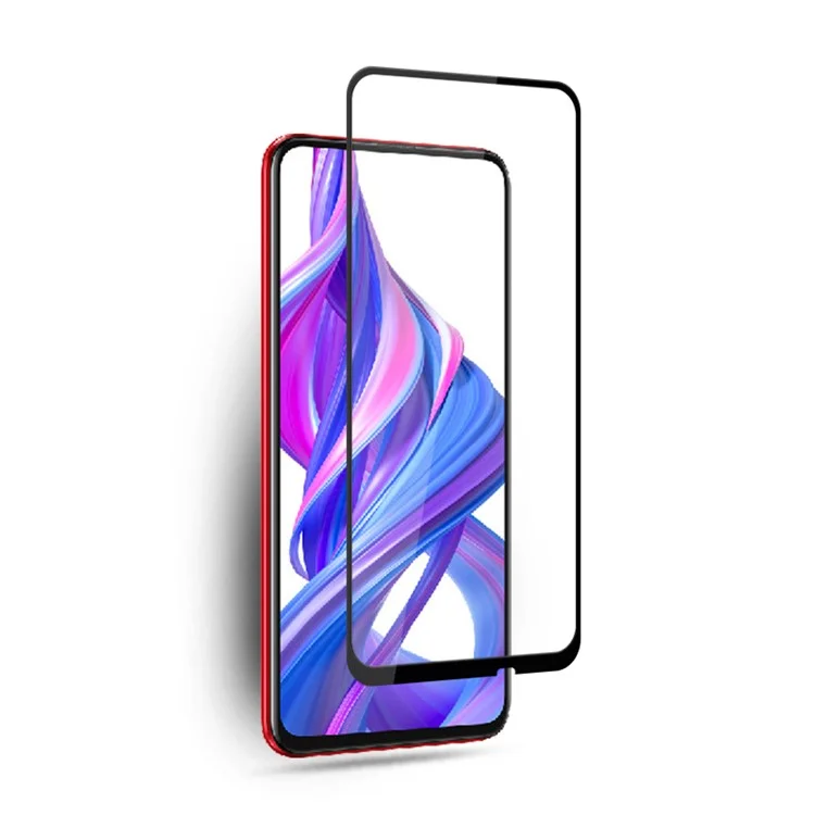 AMORUS Full Coverage Silk Printing Tempered Glass Full Glue Screen Protective Film for Huawei Y9 Prime 2019 / P Smart Pro (2019) / P Smart Z / Honor 9X (For China) / 9X Pro - Black