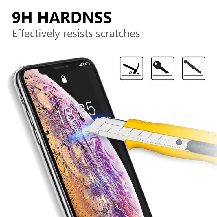 Full Screen Tempered Glass Screen Protector für iPhone 11 Pro Max 6.5 Zoll (2019)/XS Max 6.5 Zoll - Schwarz