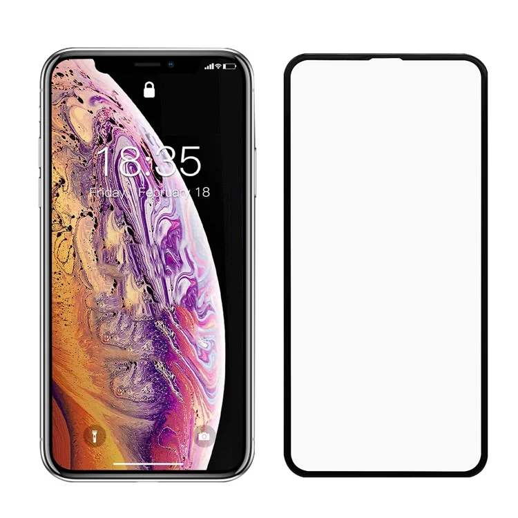 Full Screen Tempered Glass Screen Protector für iPhone 11 Pro Max 6.5 Zoll (2019)/XS Max 6.5 Zoll - Schwarz