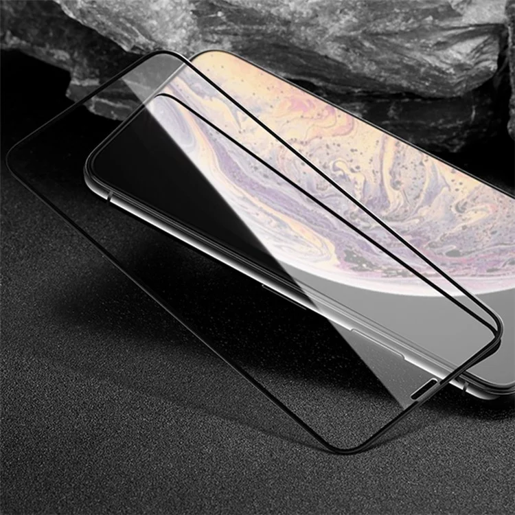 MOCOLO Silk Print HD Vidrio Templado Pegamento Completo Cobertura Completa Protector de Pantalla para iPhone 11 Pro Max 6.5 pulgadas (2019) / XS Max