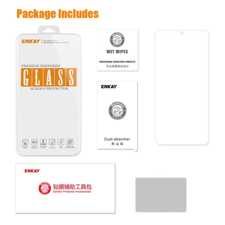 ENKAY HAT PRINCE 2.5D Arc Edge 0.26mm 9H Tempered Glass Screen Protector Film for Xiaomi Redmi Note 8 Pro