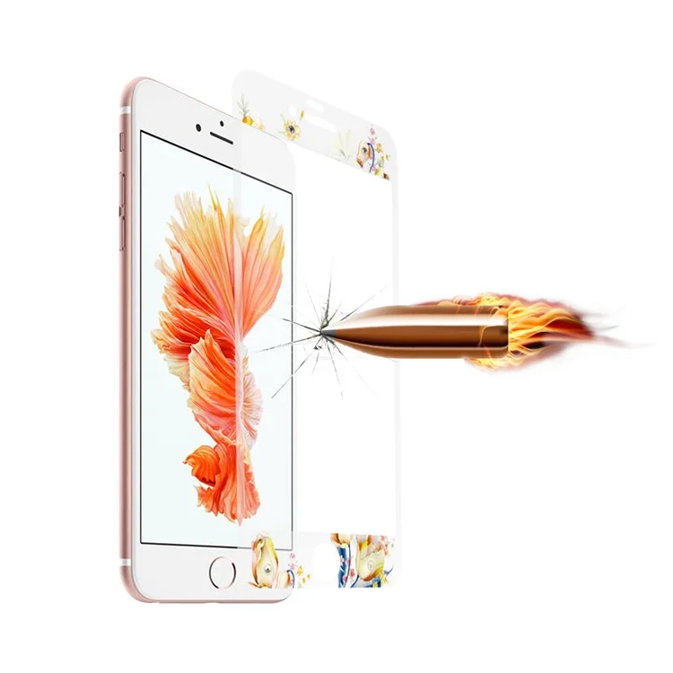 0.3mm Super Thin Embossing Front + Back Tempered Glass Screen Protector for iPhone 6s 6 - Tulips