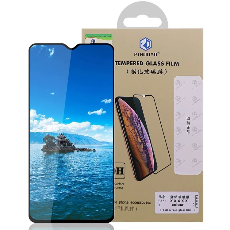 Pinwuyo Cubierta Completa Protector de Pantalla de Vidrio Templado Anti-explosión Para Xiaomi Redmi Note 8 Pro