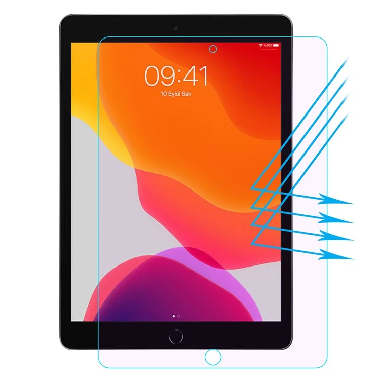 Hat Prince Para Ipad 10.2 (2021)/(2020)/(2019) 0.33 mm 2.5D Arc Edge 9H Protector de Pantalla de Vidrio Templado Anti-blue-ray