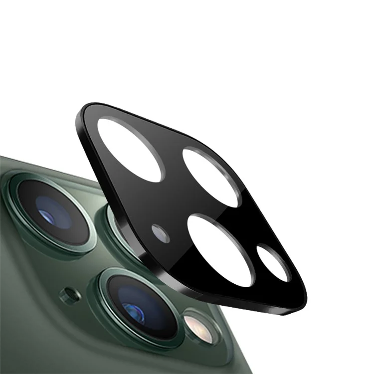 Protetor de Anel da Lente da Câmera de Metal + Vidro Temperado para iPhone 11 Pro Max 6.5" / 11 Pro 5.8" (2019) - Preto