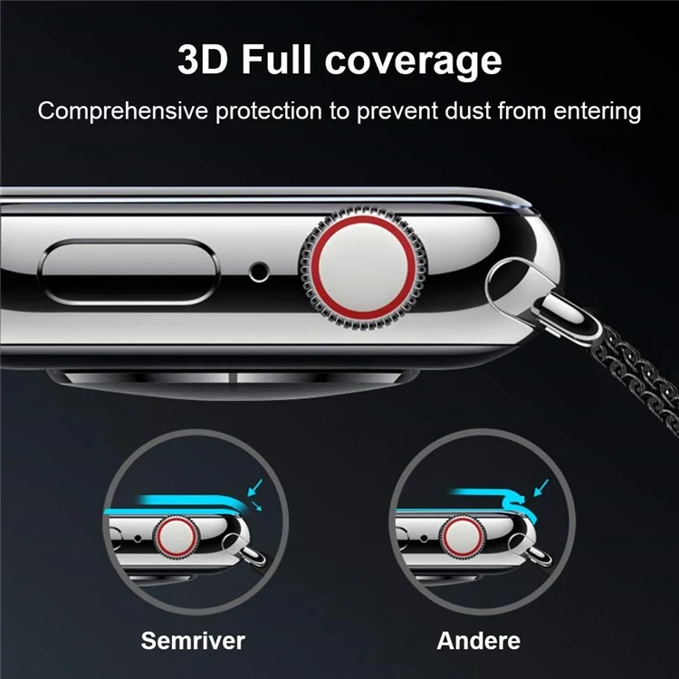 2Pcs Full Cover Full Glue Tempered Glass Watch Screen Protective Films for Apple Watch Series 5 40mm