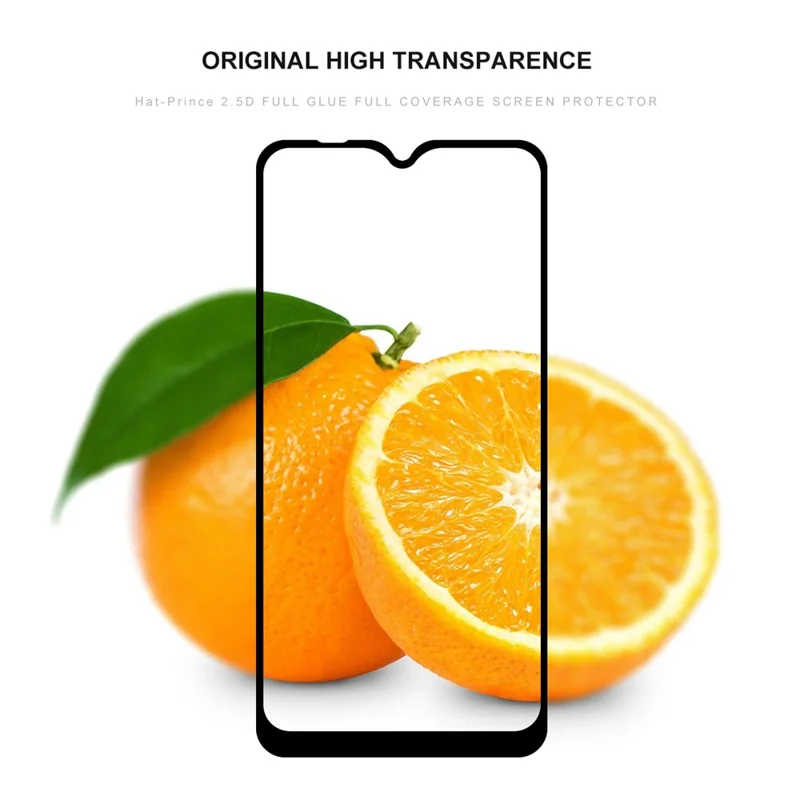 HAT PRINCE Full Glue Full Size 0.26mm 9H 2.5D Arc Edge Tempered Glass Screen Protector for Xiaomi Redmi 8A