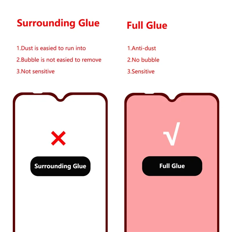HAT PRINCE Full Glue Full Size 0.26mm 9H 2.5D Arc Edge Tempered Glass Screen Protector for Xiaomi Redmi 8A