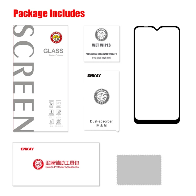 HAT PRINCE Full Glue Full Size 0.26mm 9H 2.5D Arc Edge Tempered Glass Screen Protector for Xiaomi Redmi 8A