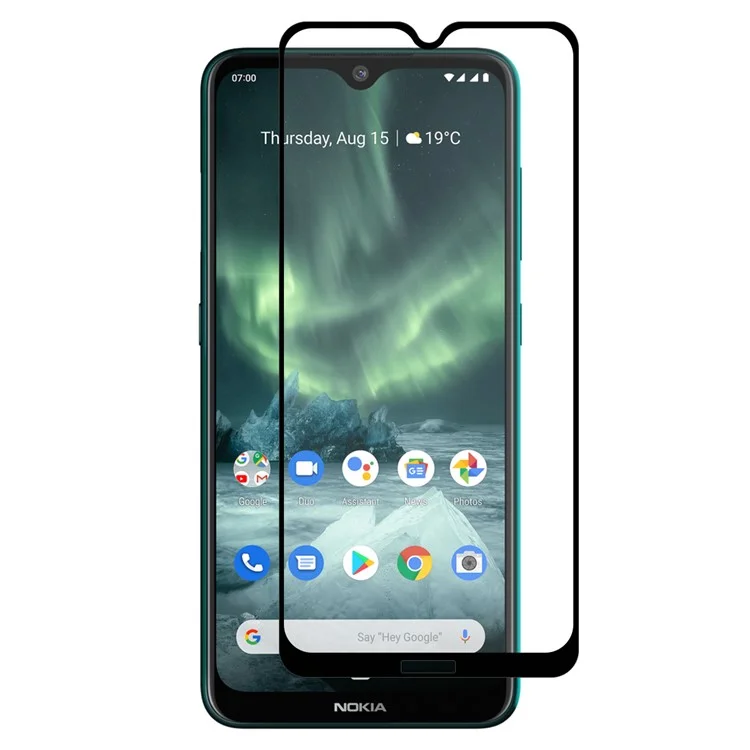 HAT PRINCE Full Glue 0.26mm 9H 2.5D Arc Edge Full Size Tempered Glass Screen Film per Nokia 7.2