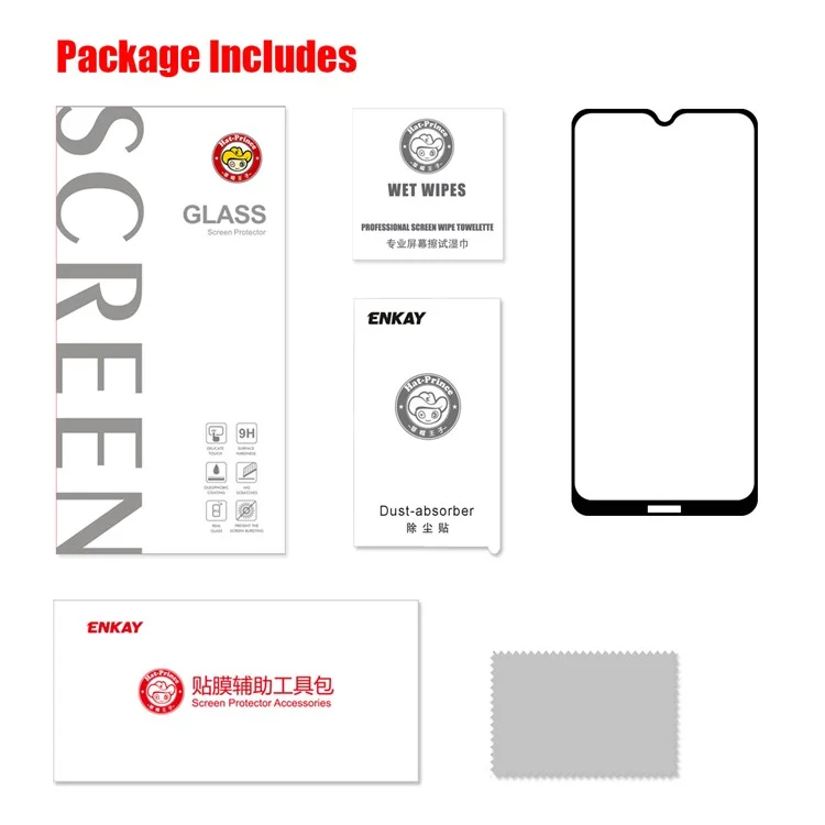 HAT PRINCE Full Glue 0.26mm 9H 2.5D Arc Edge Full Size Tempered Glass Screen Film per Nokia 7.2