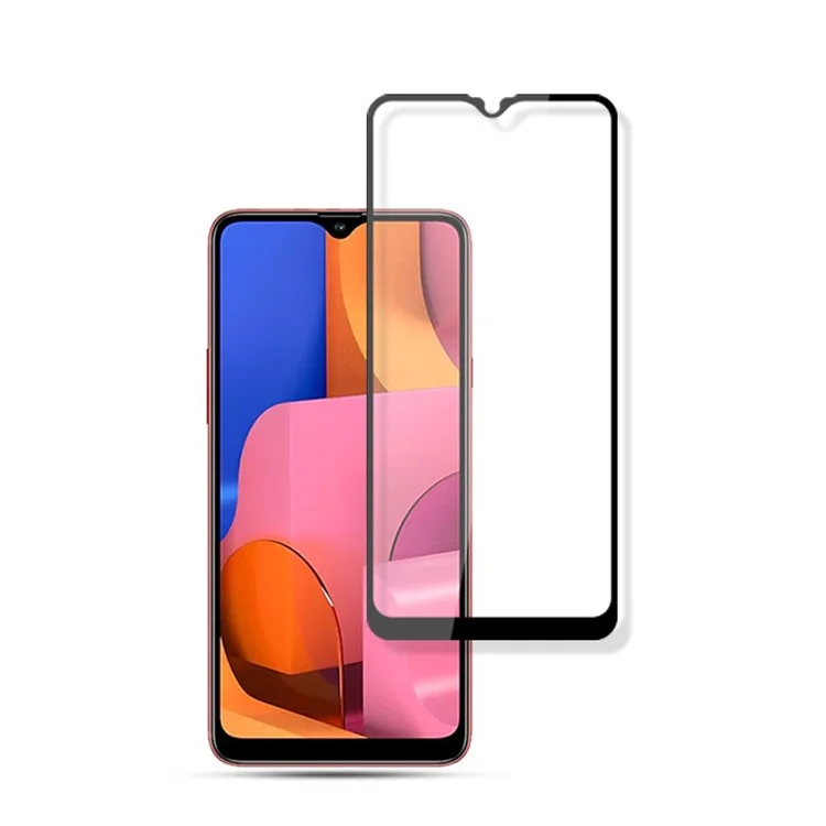 MOCOLO Silk Print HD Vidro Temperado Adesivo Completo Cobertura Total Protetor de Tela para Samsung Galaxy A20s - Preto