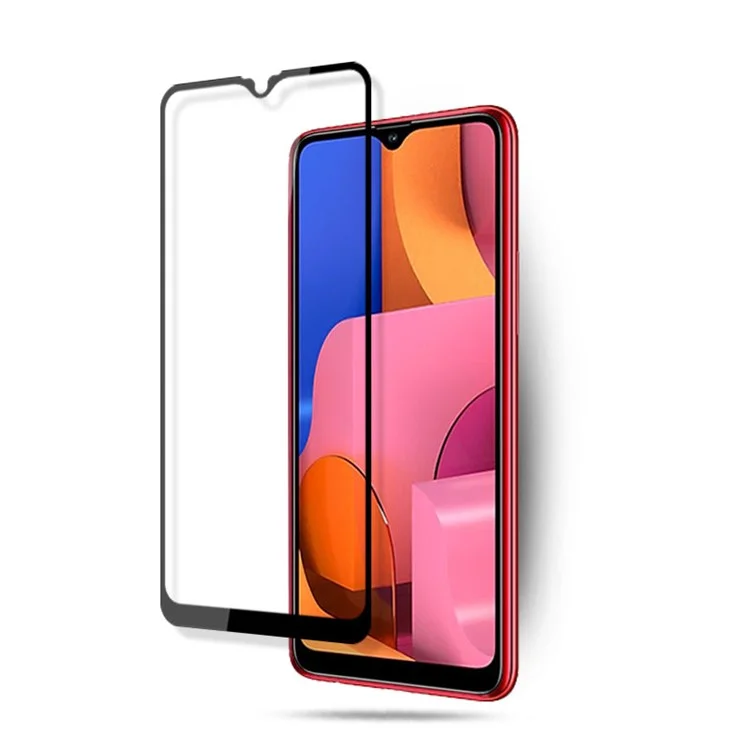 MOCOLO Silk Print HD Vidro Temperado Adesivo Completo Cobertura Total Protetor de Tela para Samsung Galaxy A20s - Preto