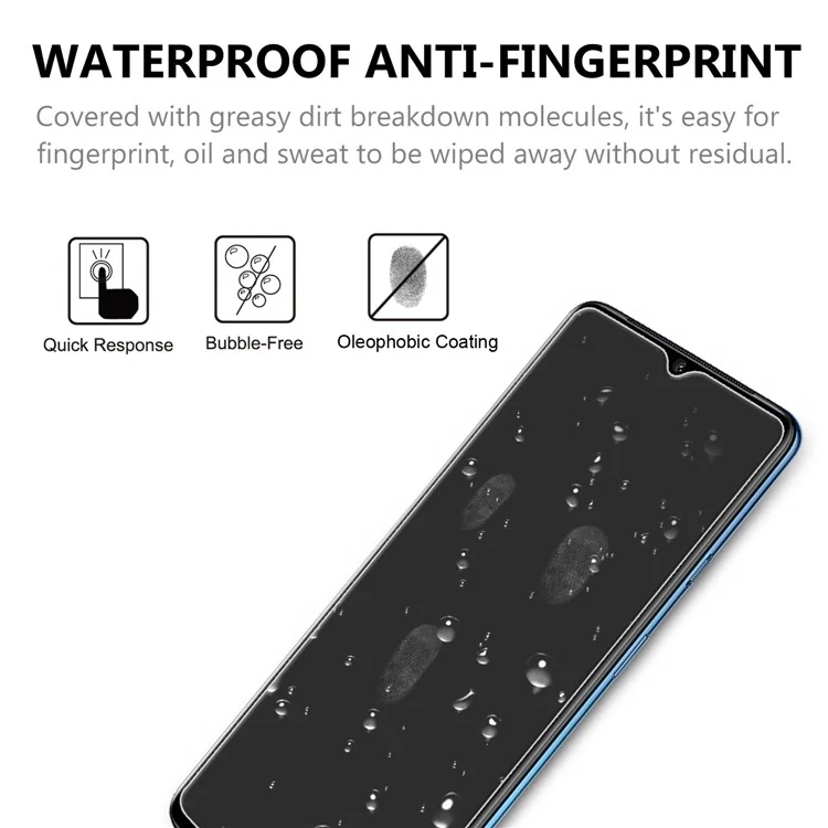 Pour OnePlus 7T 2.5d Arc Edge 9H Film de Protecteur en Verre Trempé Anti-explosion