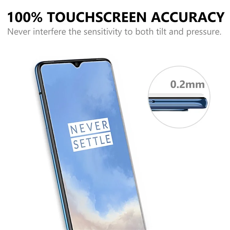 Pour OnePlus 7T 2.5d Arc Edge 9H Film de Protecteur en Verre Trempé Anti-explosion