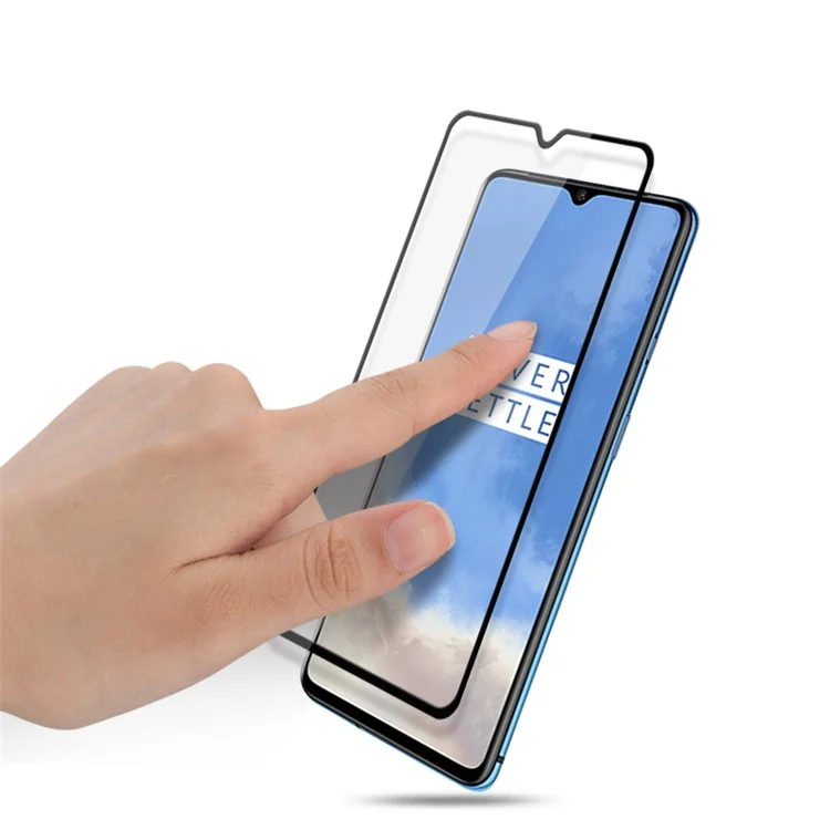 AMORUS Full Glue Full Screen Silk Printing Tempered Glass Protector für OnePlus 7T / Realme X2 Pro