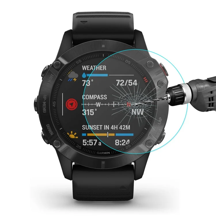 HAT PRINCE 0.2mm 9H 2.15D Protezione Schermo in Vetro Temperato per Garmin Fenix 6 / 6 Pro / 6 Sapphire 47mm