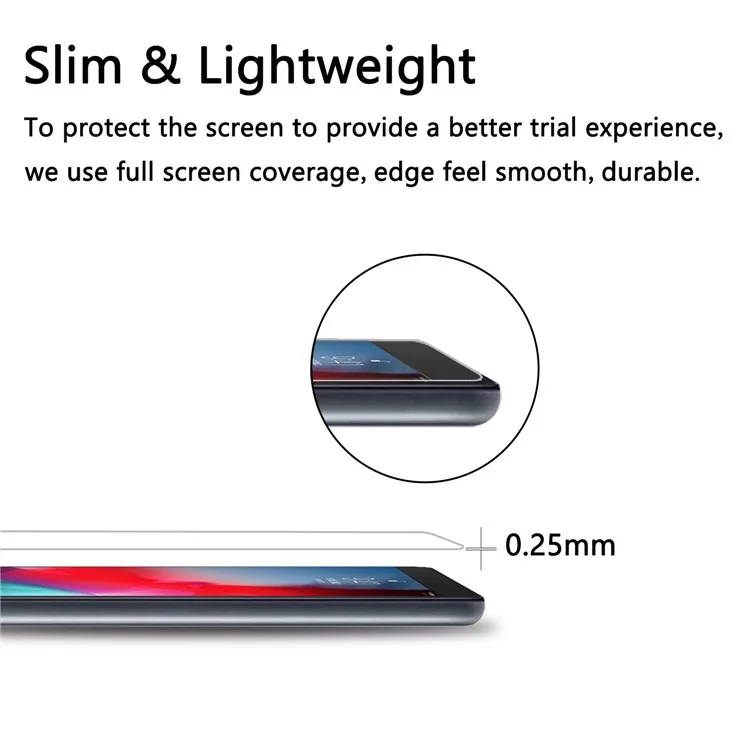 Cobertura de Arco de 0.25 mm 9H Cobertura de Pantalla Completa Película Protectora de Protección de Protección de Vidrio Templado Para Ipad Air (2020)/Air (2022)/Pro 11 Pulgadas (2018)