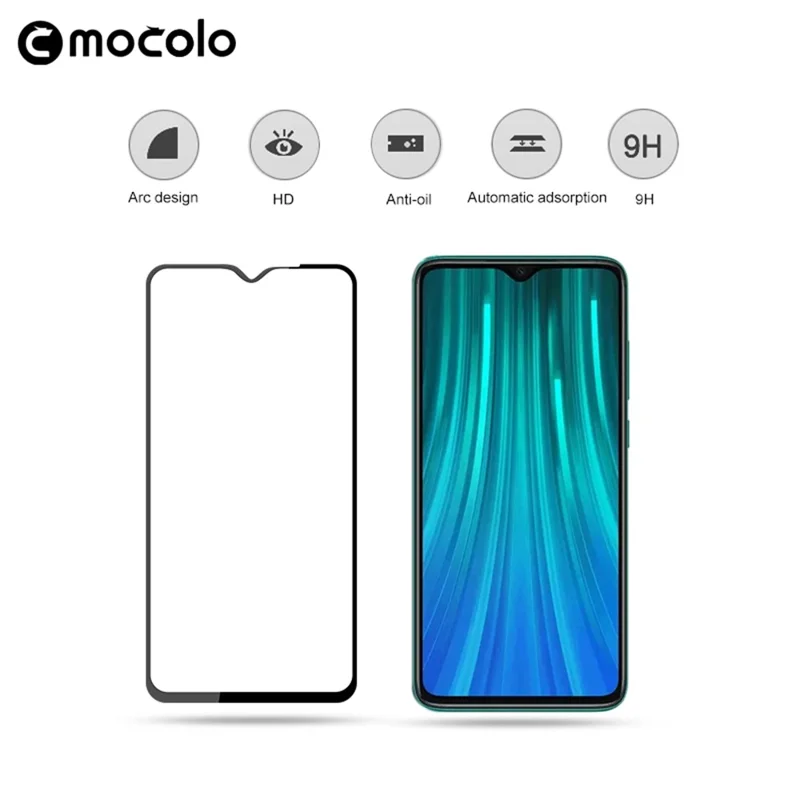 MOCOLO Silk Print Full Tempered Glass Phone Screen Protector for Xiaomi Redmi Note 8T