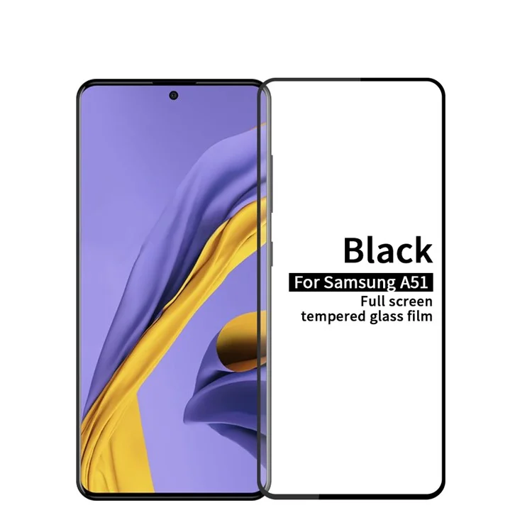 Film de protection d'écran en verre trempé anti-explosion à pleine surface pour Samsung Galaxy A51 PINWUYO