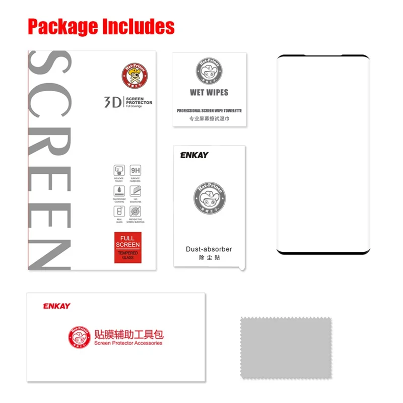 ENKAY HAT PRINCE 0.26mm 9H 3D Full Coverage Arc Edges Protective Tempered Glass Screen Film for Samsung Galaxy S20 Plus 4G/ 5G