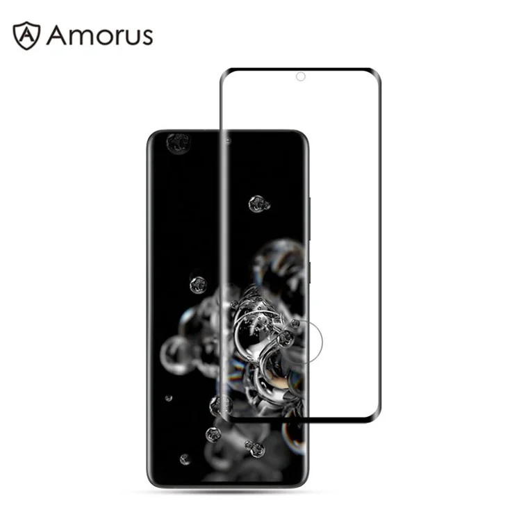 Amorus Para Samsung Galaxy S20 Ultra [capa Completa 3d Curved] Filme de Protetor de Tela de Vidro Temperado