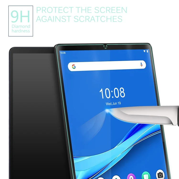 2,5D-Bogenränder, 9 Härte, gehärtetes Glasschutzfolie für Lenovo M10 Plus 10,3 Zoll/Tab K10, ultraklar, transparent, volle Größe Displayschutz