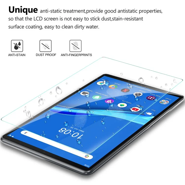 2.5D Arc Edges 9 Hardness Tempered Glass Screen Film for Lenovo M10 Plus 10.3 inch/Tab K10, Ultra Clear Transparency Full Size Screen Protector