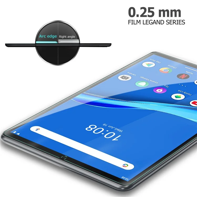 2.5D Arc Edges 9 Hardness Tempered Glass Screen Film for Lenovo M10 Plus 10.3 inch/Tab K10, Ultra Clear Transparency Full Size Screen Protector