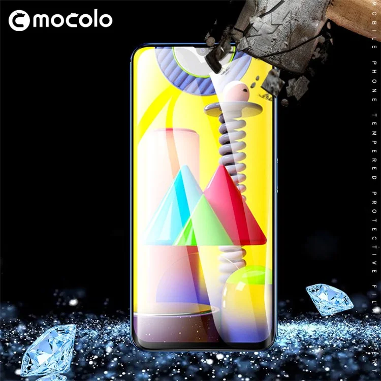 MOCOLO Impression Soie HD Verre Trempé Colle Totale Couverture Écran Film pour Samsung Galaxy A20/A30/A50/M30/M30s/A30s/M31/M21